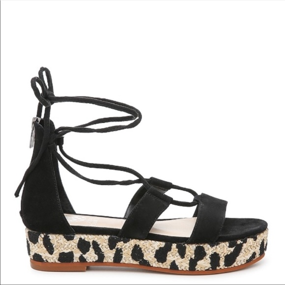 Vince Camuto Women’s Kellia Espadrille Platform Sandal in Black Suede - Picture 9 of 9